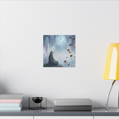 Zen Wisteria in Moonlight | Ukiyo E Inspired Canvas Art