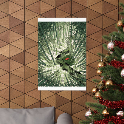 Zen Bamboo Grove in Overcast | Ukiyo E Inspired Wall Art Print