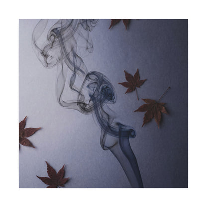 Dark Japandi Incense Smoke in Dawn | Moody Minimal Canvas Art