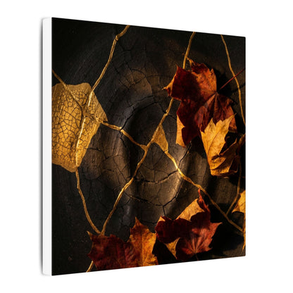 Resilient Shadow Play Canvas Art - Crackle Gold Kintsugi
