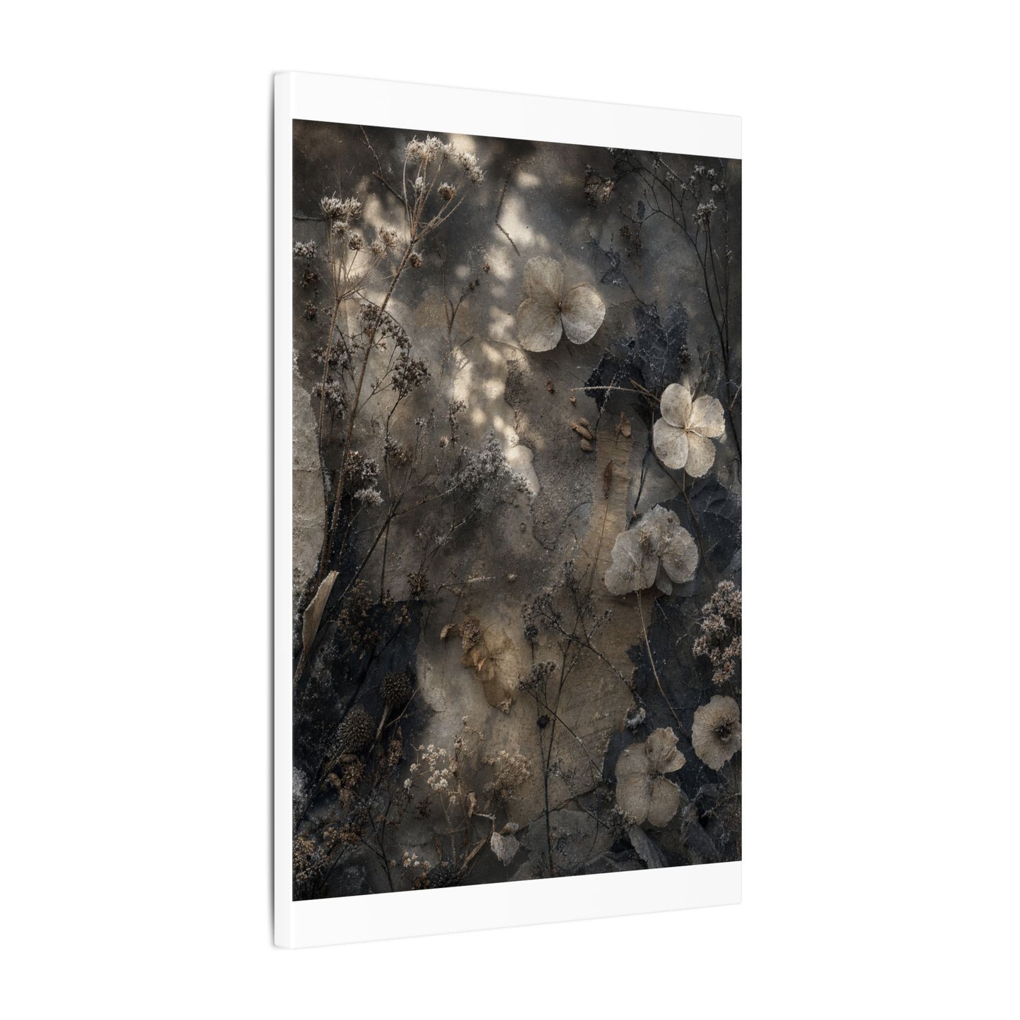 Winter Dried Flowers Texture Canvas Art | Elegant Decor