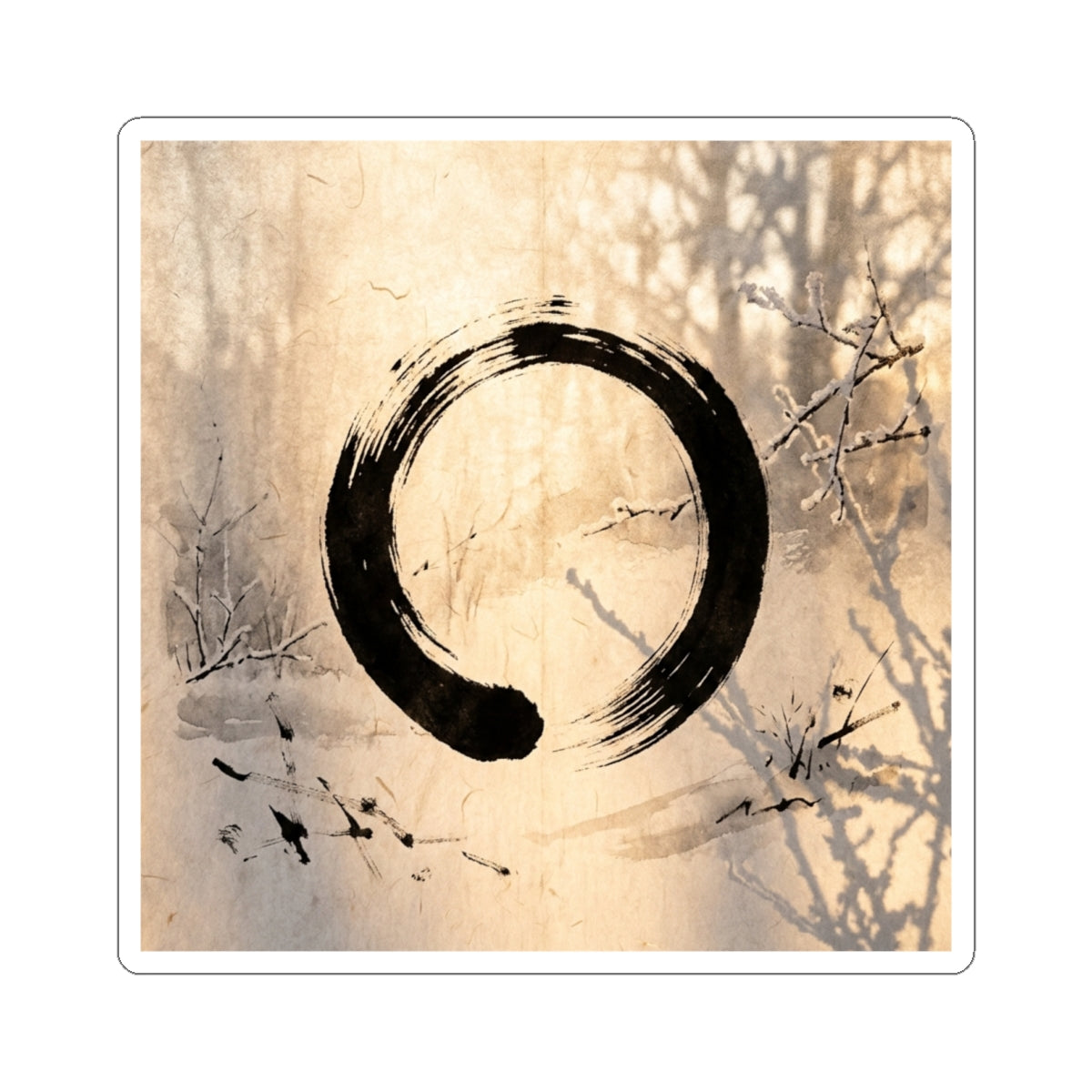 Golden Hour Shoji Screen Sticker - Zen Shibui Art Print