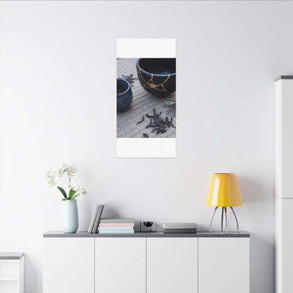 Kintsugi Tea Ceremony in Overcast | Gold Vein Canvas Art