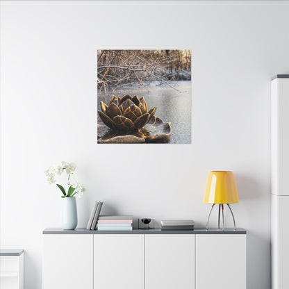Lotus Flower Gold Repair Canvas Art | Beautiful Kintsugi Art