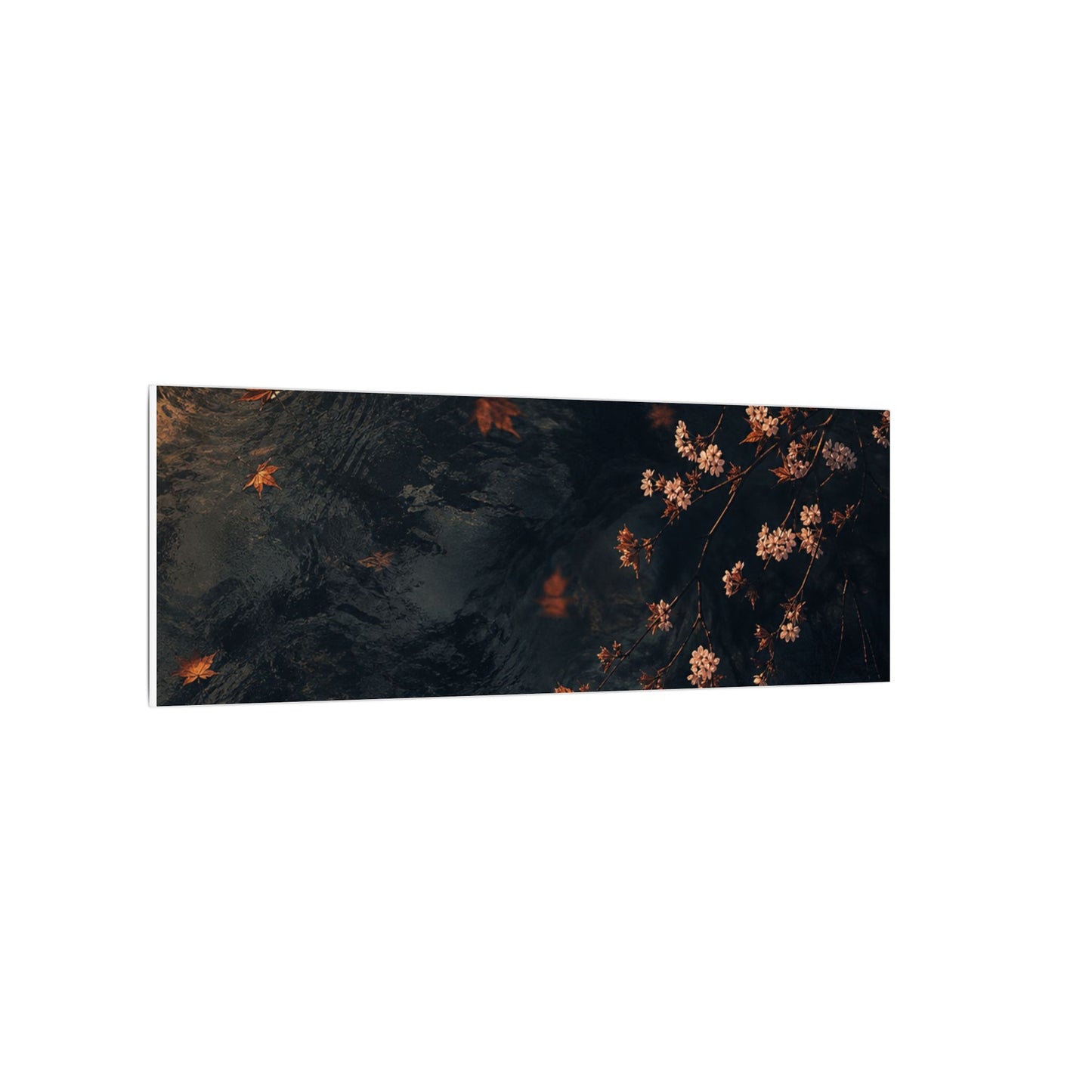 Golden Hour Cherry Blossom Canvas Art - Dark Japandi Kanso