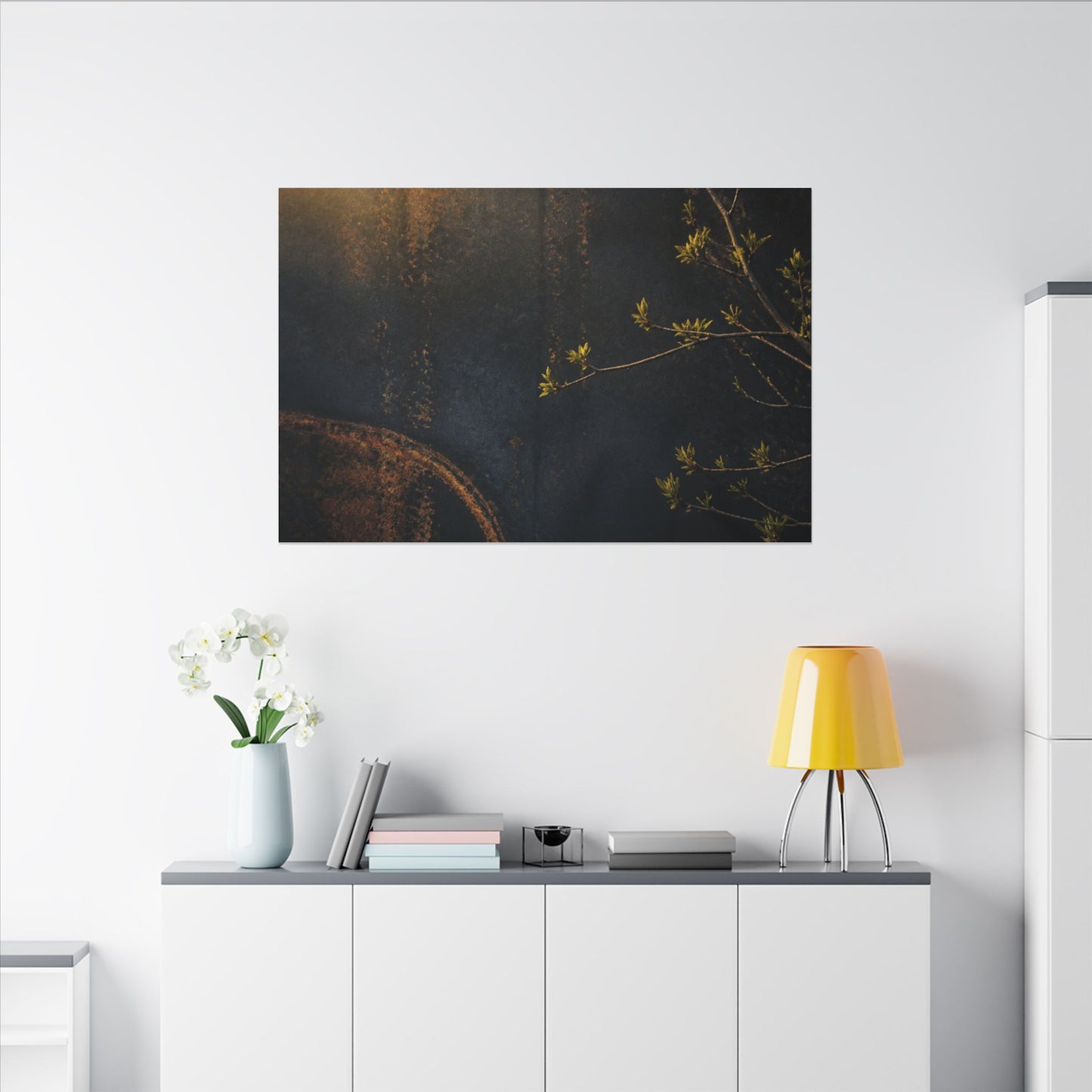 Spring Rust Patina Dark Texture Canvas Art | Moody Decor