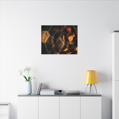 Resilient Shadow Play Canvas Art - Crackle Gold Kintsugi
