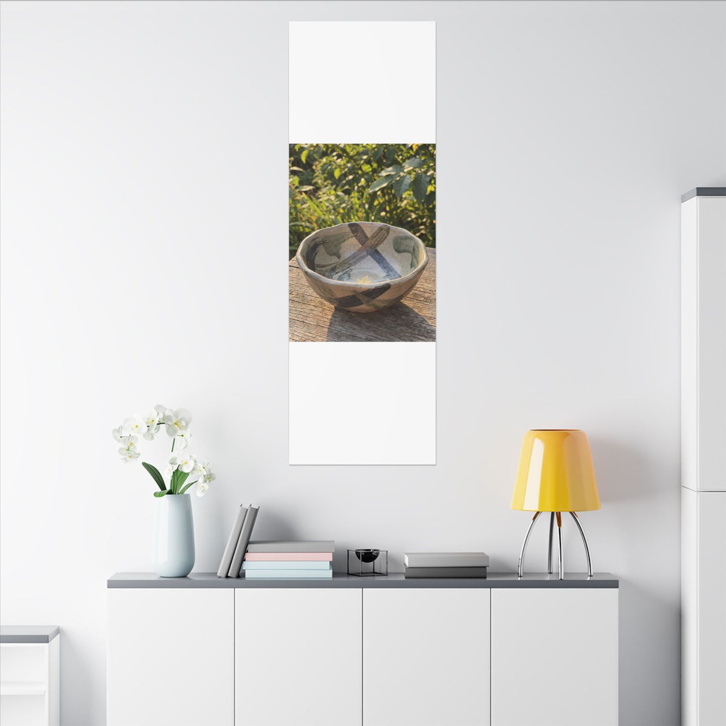 Earthy Ceramic Bowl Canvas Art - Japanese Pattern Japandi