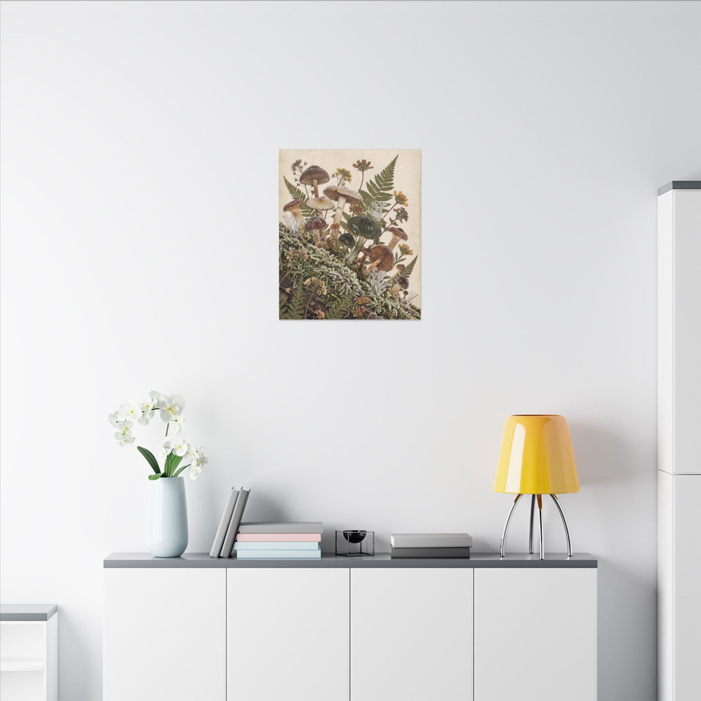 Winter Wild Mushrooms Herbarium Canvas Art | Enchanting Decor