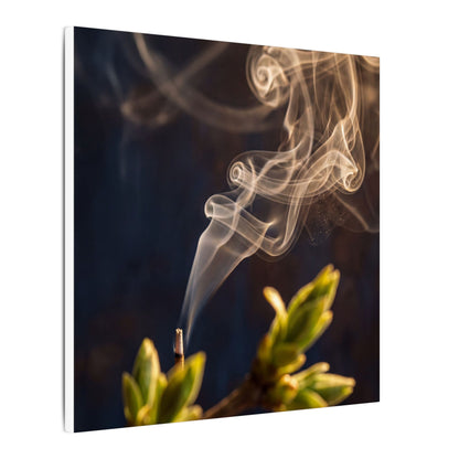Golden Hour Incense Smoke Canvas Art - Dark Japandi Kanso