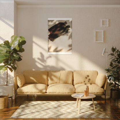 Ink Brushstroke Canvas Art | Summer Dark Japandi Moody Minimal Art