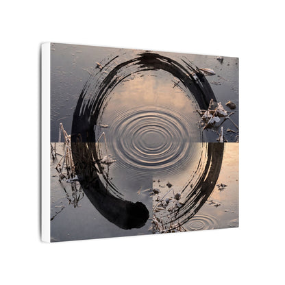 Winter Water Ripple Enso Canvas Art | Tranquil Decor