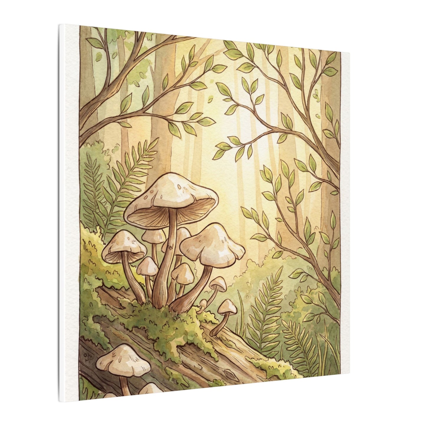 Spring Wild Mushrooms Mushroom Illustration Canvas Art | Cozy Decor