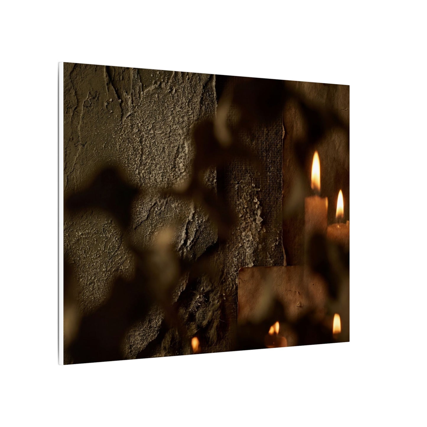 Shadow Play Dark Texture Canvas Art | Moody Dark Japandi Art