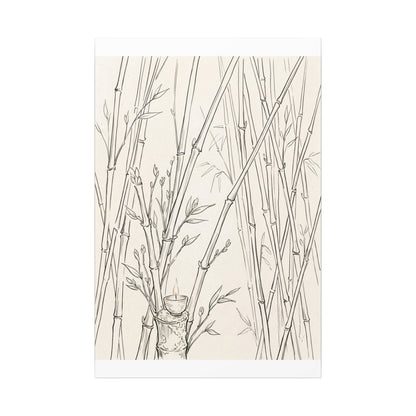 Candlelight Bamboo Grove Canvas Art - Japandi Fukinsei