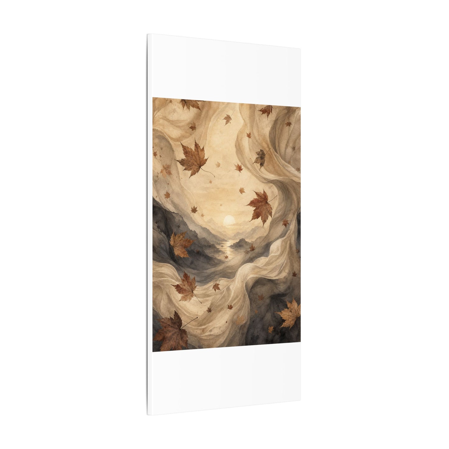 Autumn Silk Drape Watercolor Canvas Art | Earthy Decor
