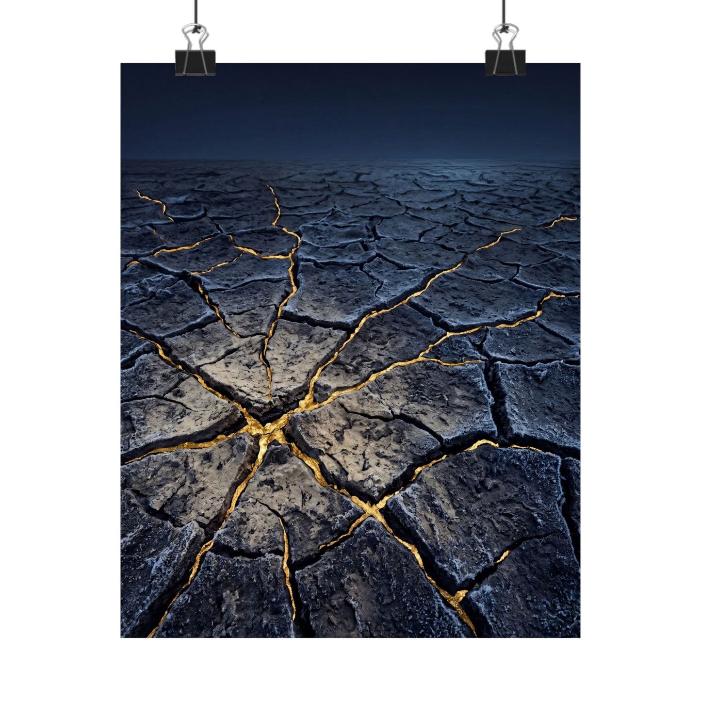 Ma Cracked Earth Wall Art Print - Kintsugi Broken Beauty