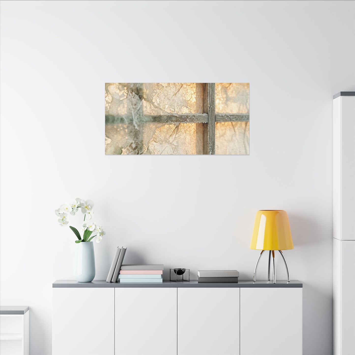 Winter Shoji Screen Watercolor Canvas Art | Elegant Decor