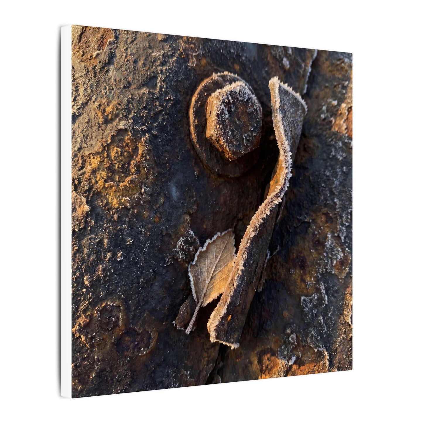 Moody Rust Patina Canvas Art - Moody Minimal Dark Japandi
