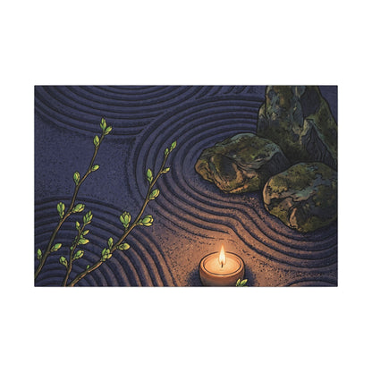 Mono No Aware Rock Garden Canvas Art - Zen Ukiyo E Inspired