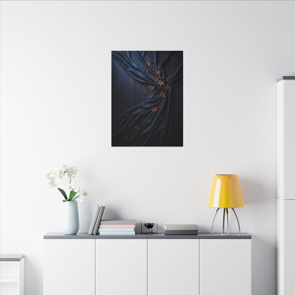 Silk Drape Autumn Canvas Art | Dark Japandi Sophisticated Design