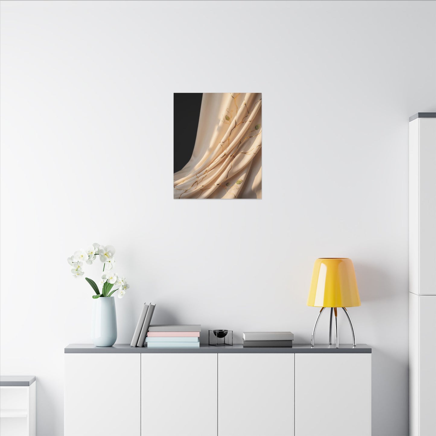 Golden Hour Silk Drape Canvas Art - Kintsugi Fukinsei