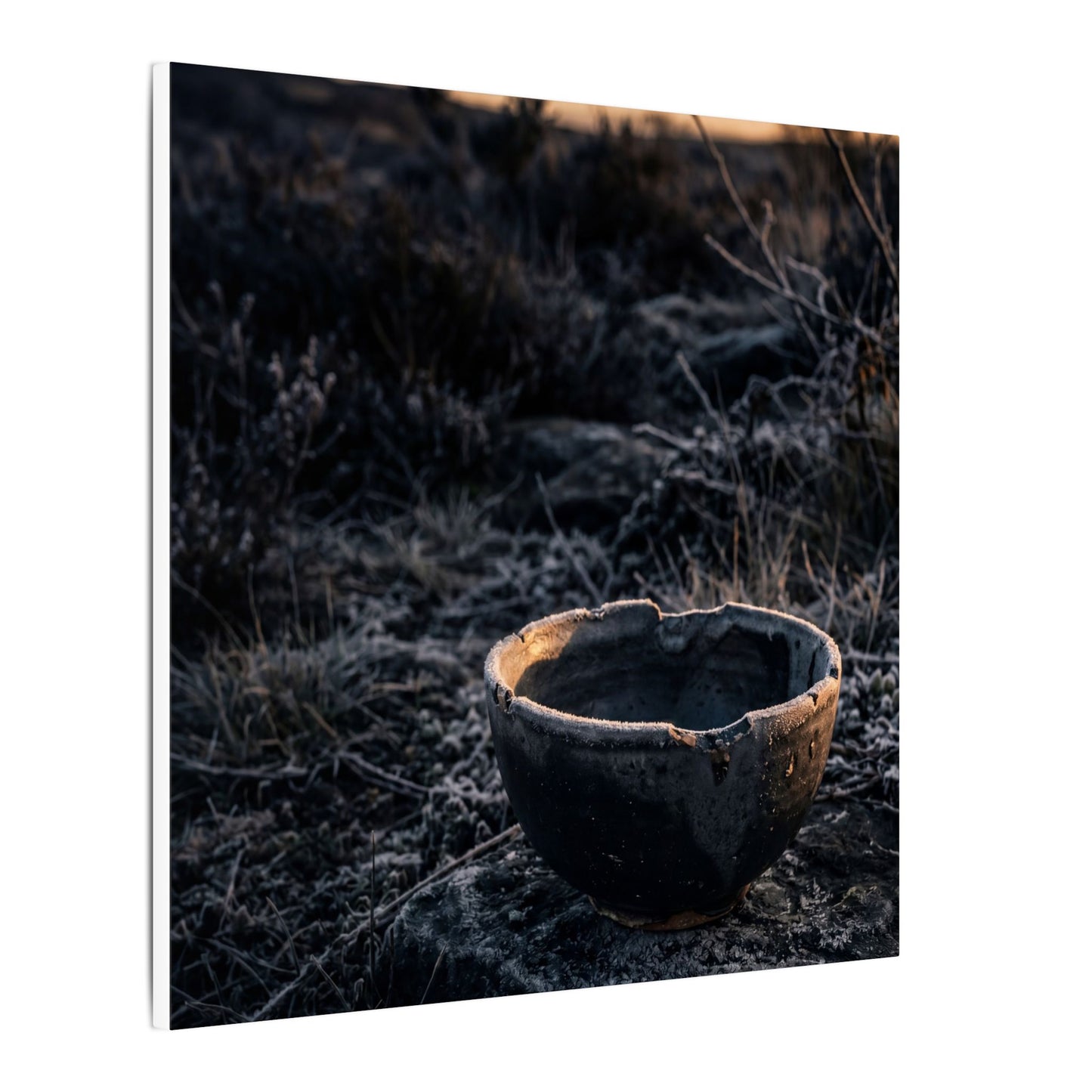 Kanso Ceramic Bowl Canvas Art - Dark Japandi Dark Texture