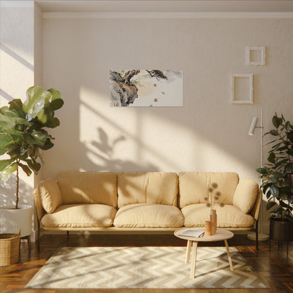 Peaceful Pine Tree Canvas Art - Sumi E Zen