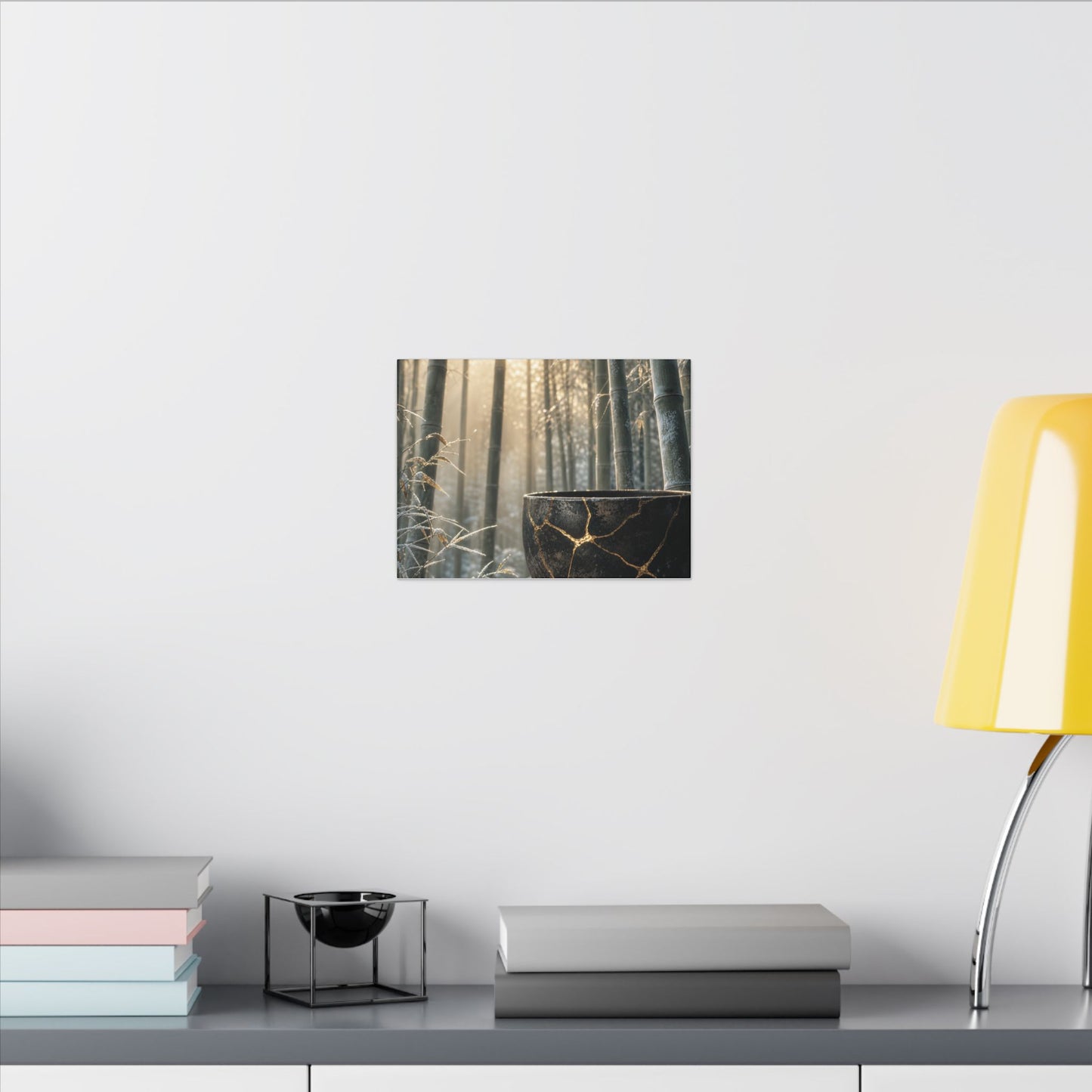 Fukinsei Bamboo Grove Canvas Art - Kintsugi Gold Repair