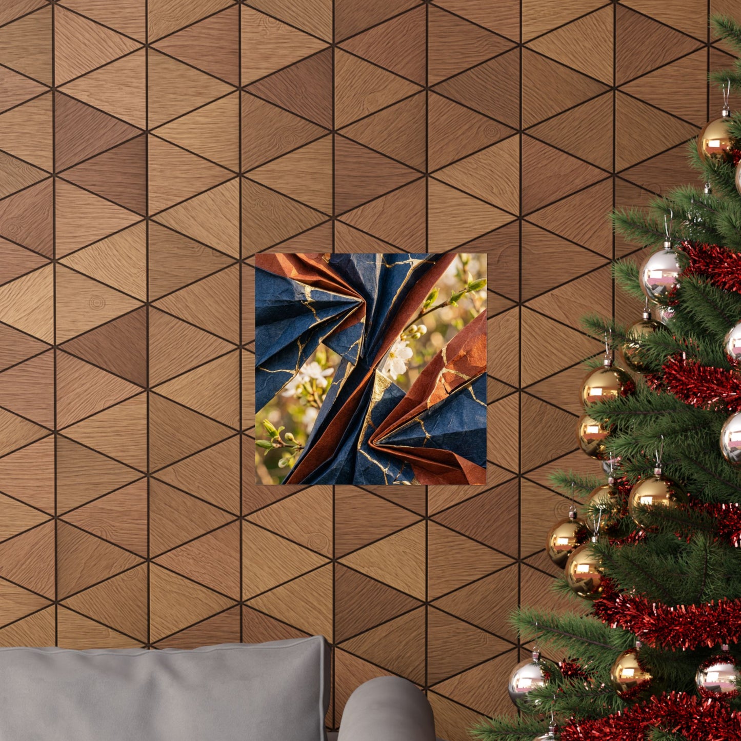 Golden Hour Paper Fold Wall Art Print - Kintsugi Ma