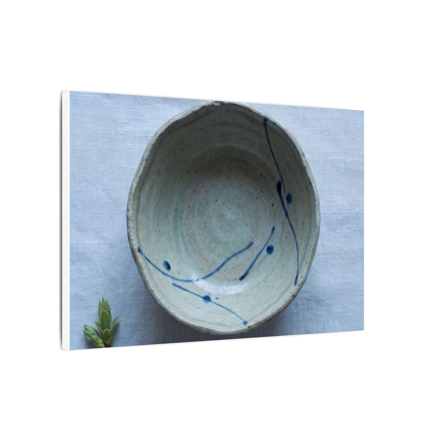 Spring Ceramic Bowl Minimal Line Canvas Art | Warm Decor