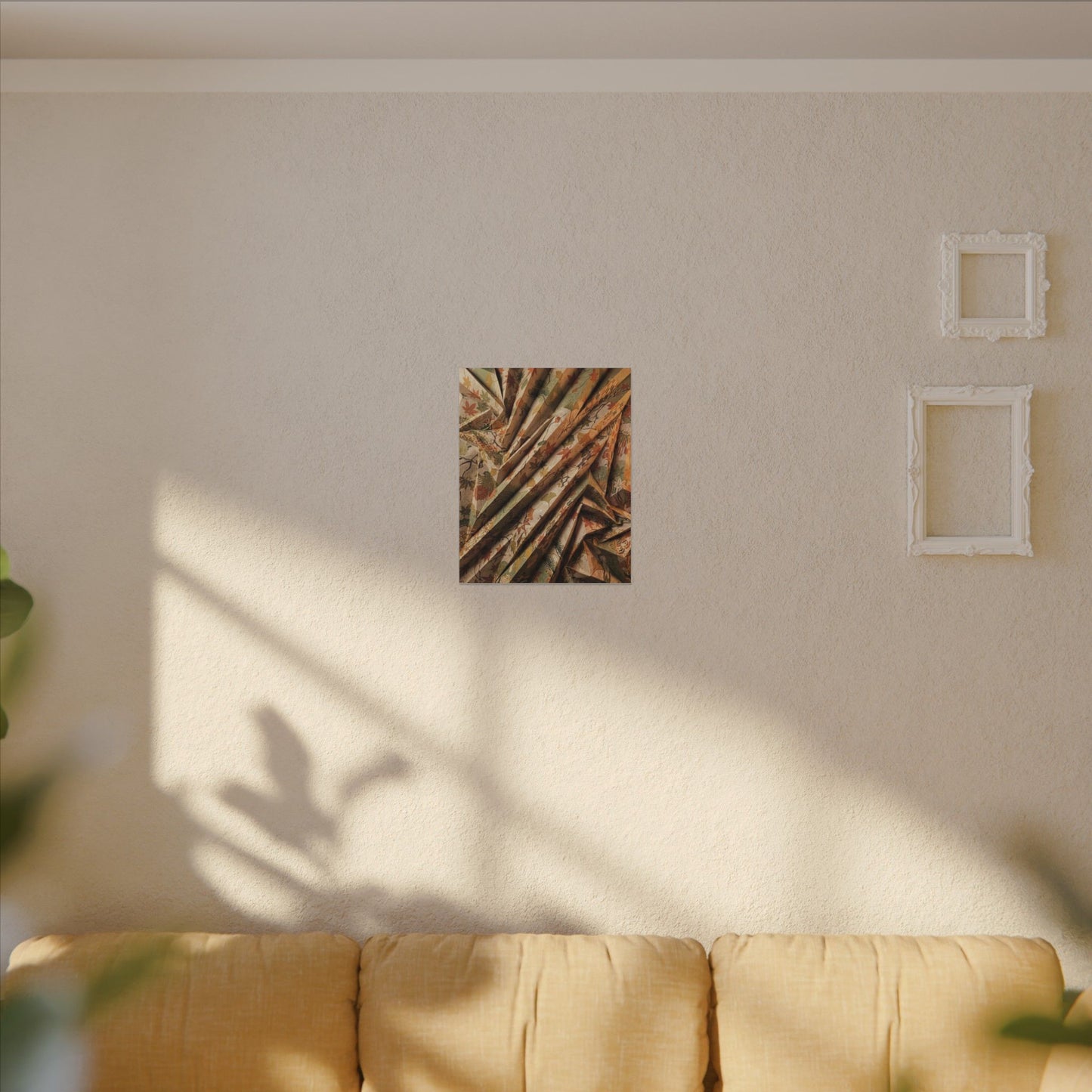 Paper Fold Autumn Canvas Art | Japandi Earthy Design