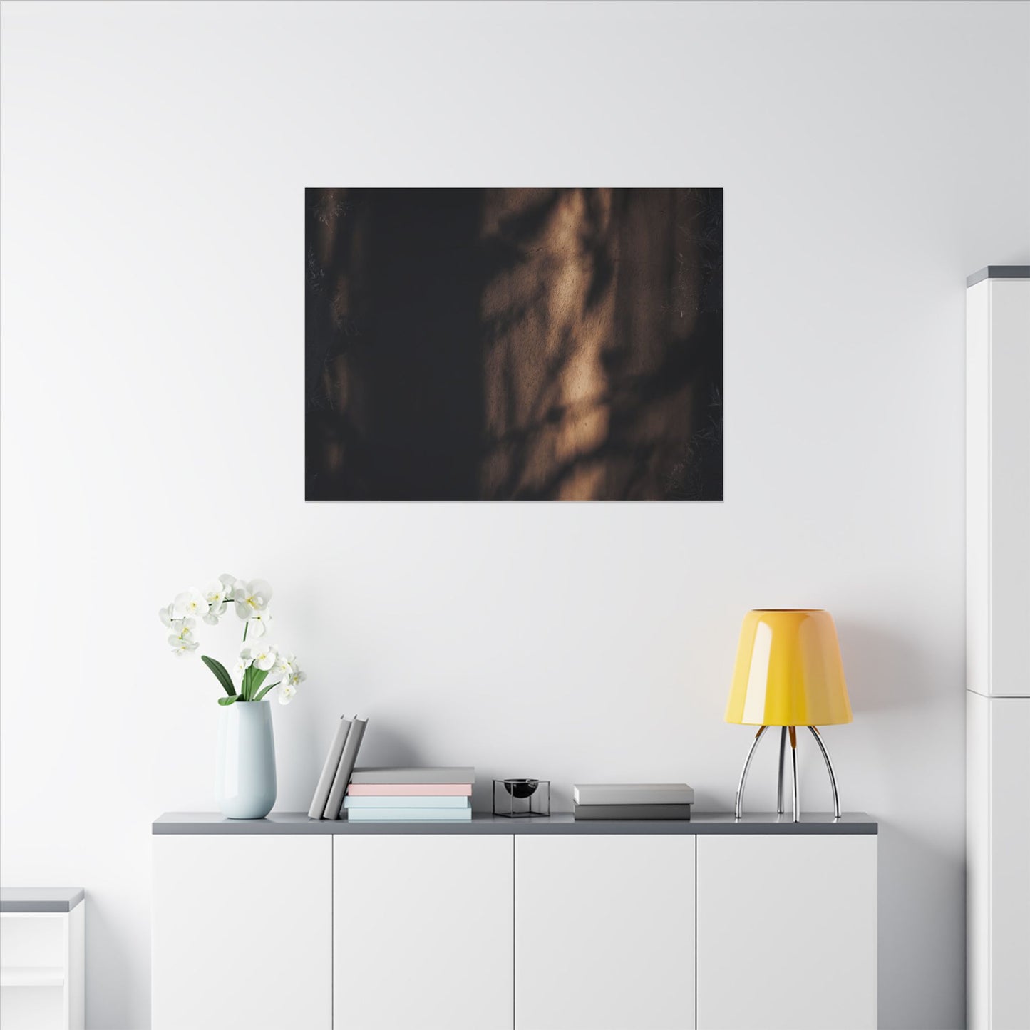 Winter Shadow Play Moody Minimal Canvas Art | Luxurious Decor
