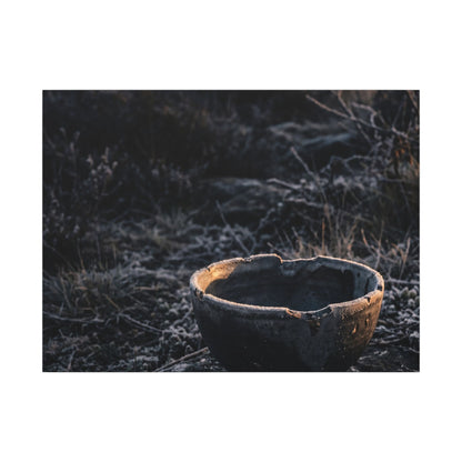 Kanso Ceramic Bowl Canvas Art - Dark Japandi Dark Texture
