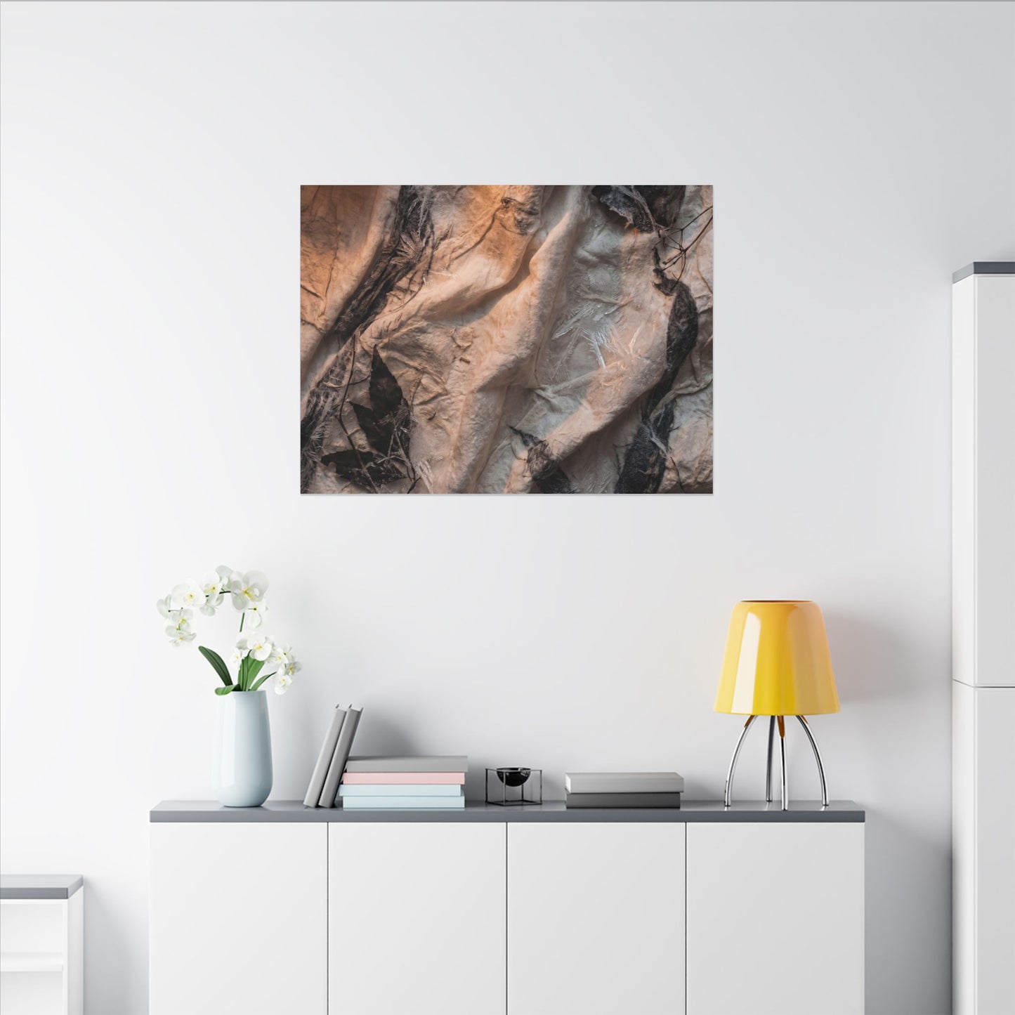 Candlelight Silk Drape Canvas Art - Japandi Mono No Aware