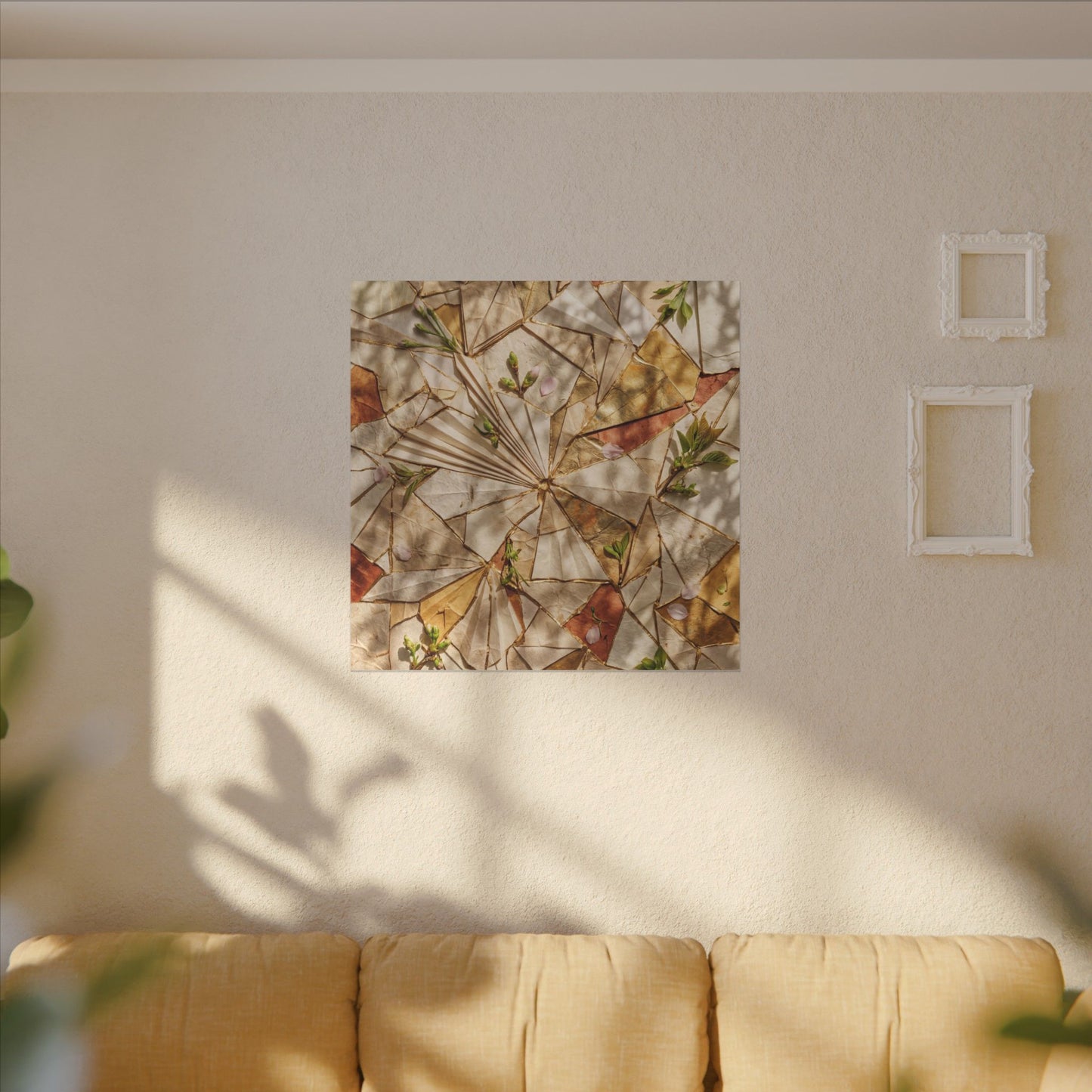 Resilient Paper Fold Canvas Art - Gold Repair Kintsugi