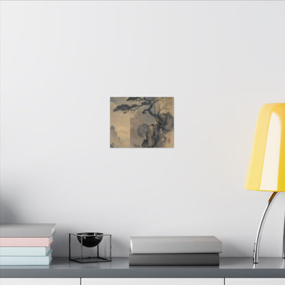 Japandi Pine Tree in Moonlight | Japanese Pattern Canvas Art