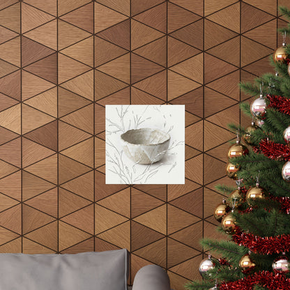 Japandi Ceramic Bowl in Overcast | Minimal Line Wall Art Print
