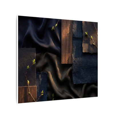 Silk Drape Spring Canvas Art | Dark Japandi Moody Design