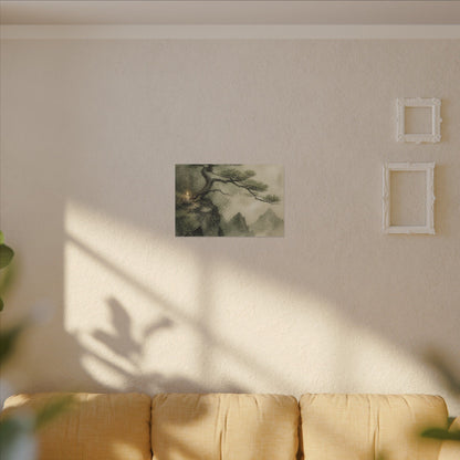 Candlelight Pine Tree Canvas Art - Japandi Kanso