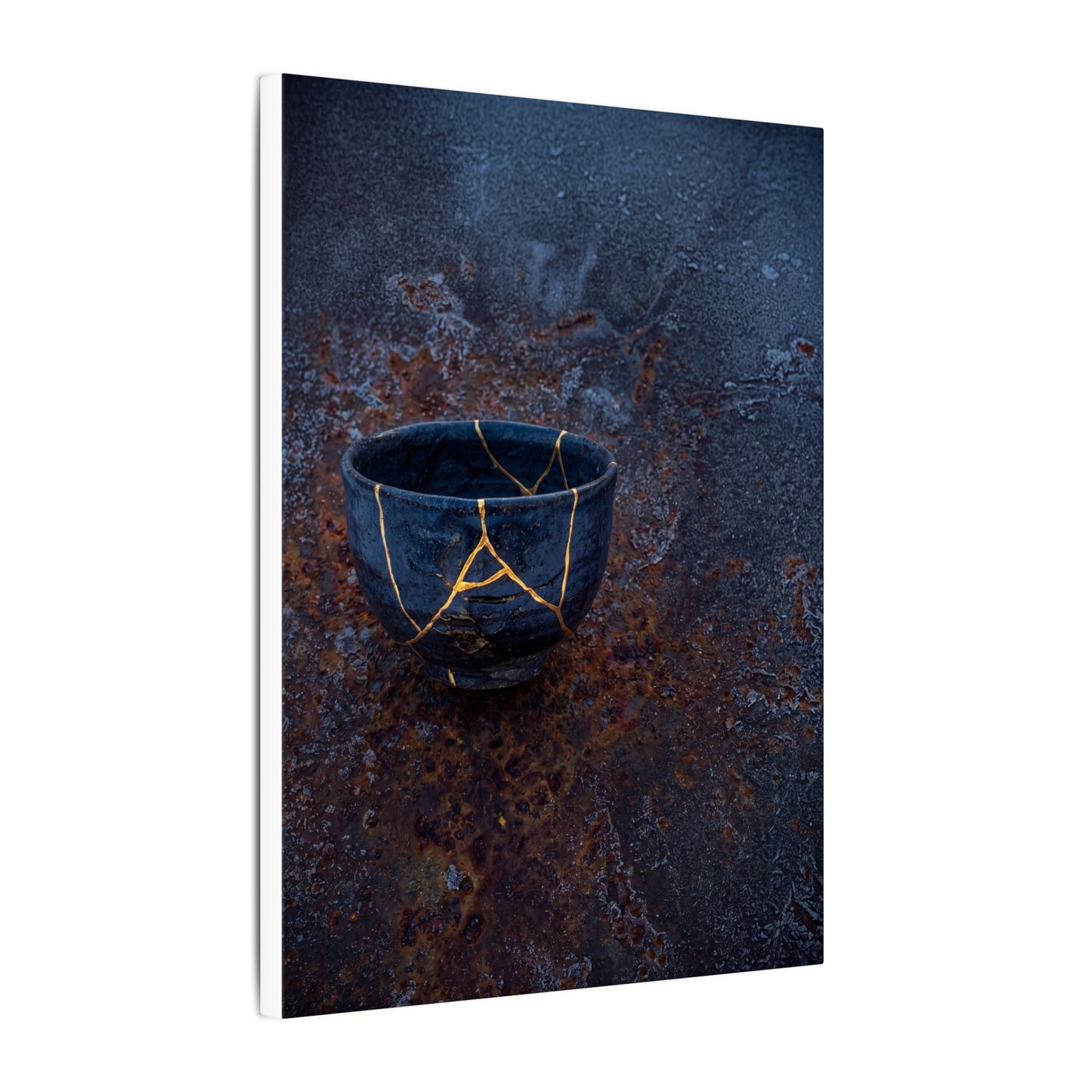 Rust Patina Winter Canvas Art | Kintsugi Healing Design