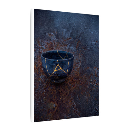 Rust Patina Winter Canvas Art | Kintsugi Healing Design