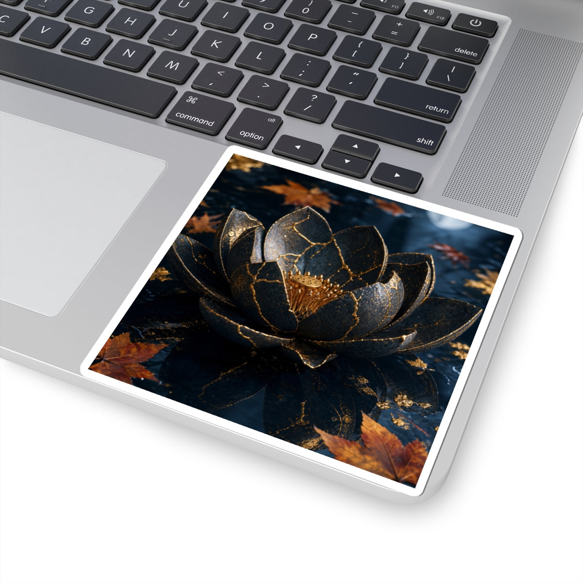 Lotus Flower Sticker | Autumn Kintsugi Gold Repair Art
