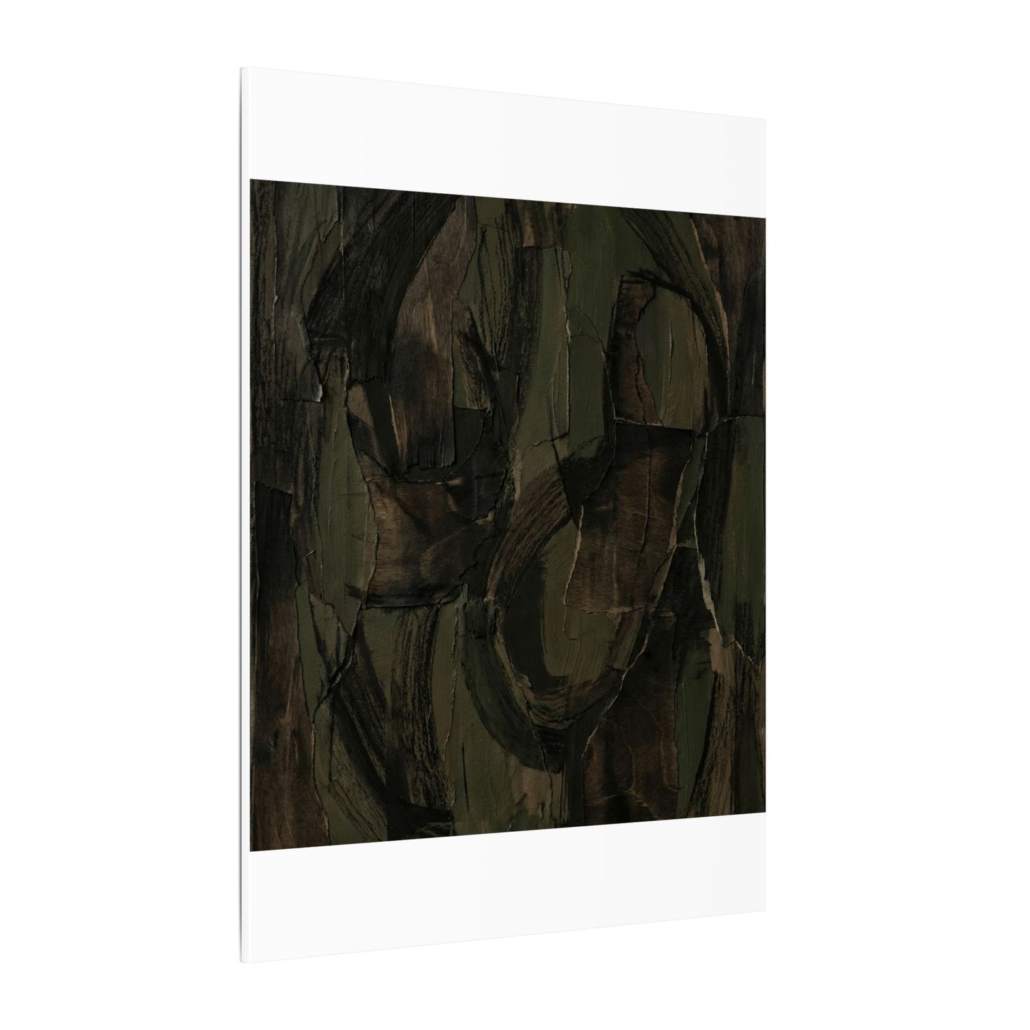 Mixed Media Dark Japandi Textured Canvas Art