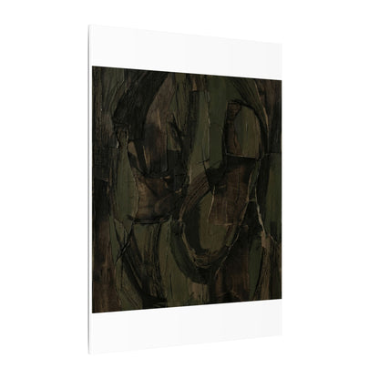 Mixed Media Dark Japandi Textured Canvas Art