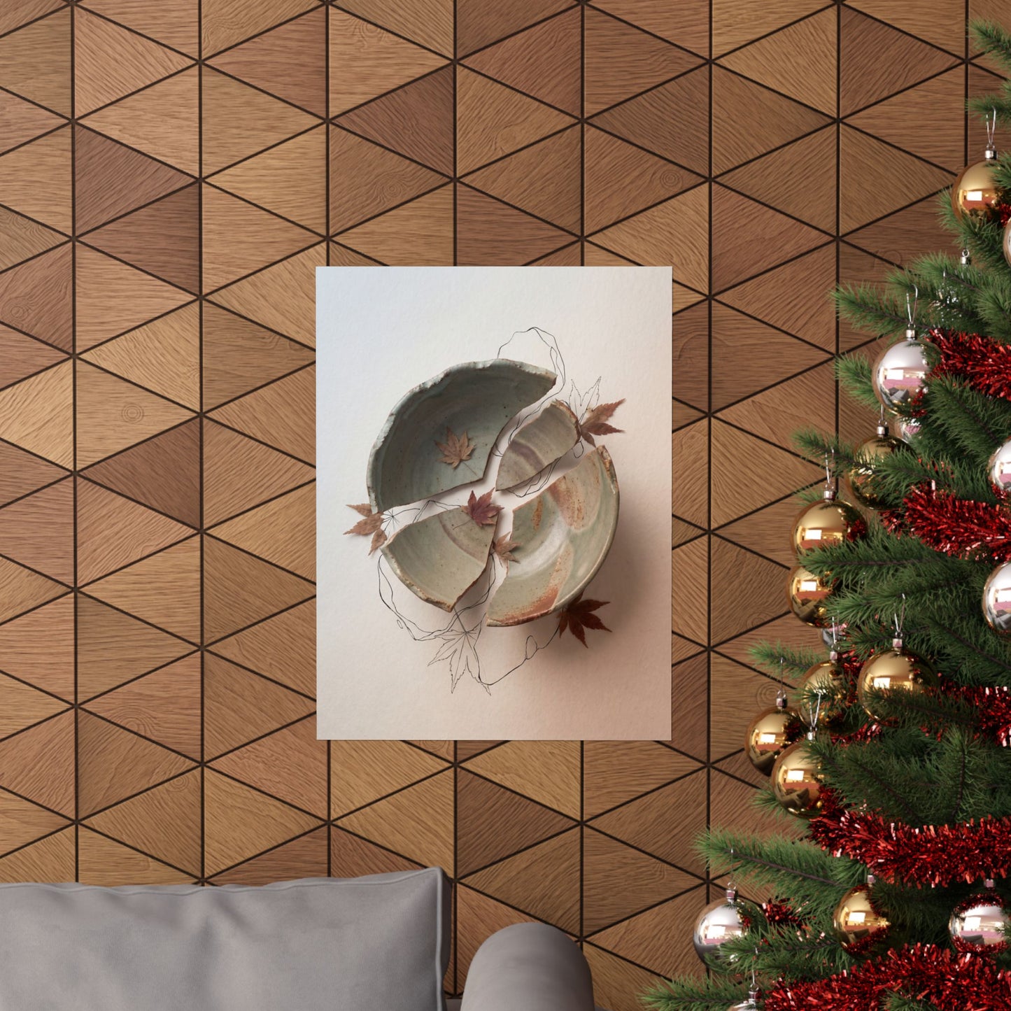 Ceramic Bowl Minimal Line Wall Art Print | Neutral Japandi Art