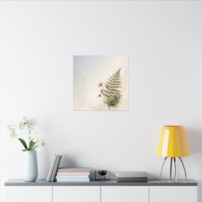 Winter Moss Close Up Herbarium Canvas Art | Enchanting Decor