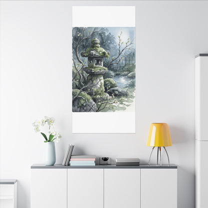 Moonlight Stone Lantern Canvas Art - Japandi Seijaku