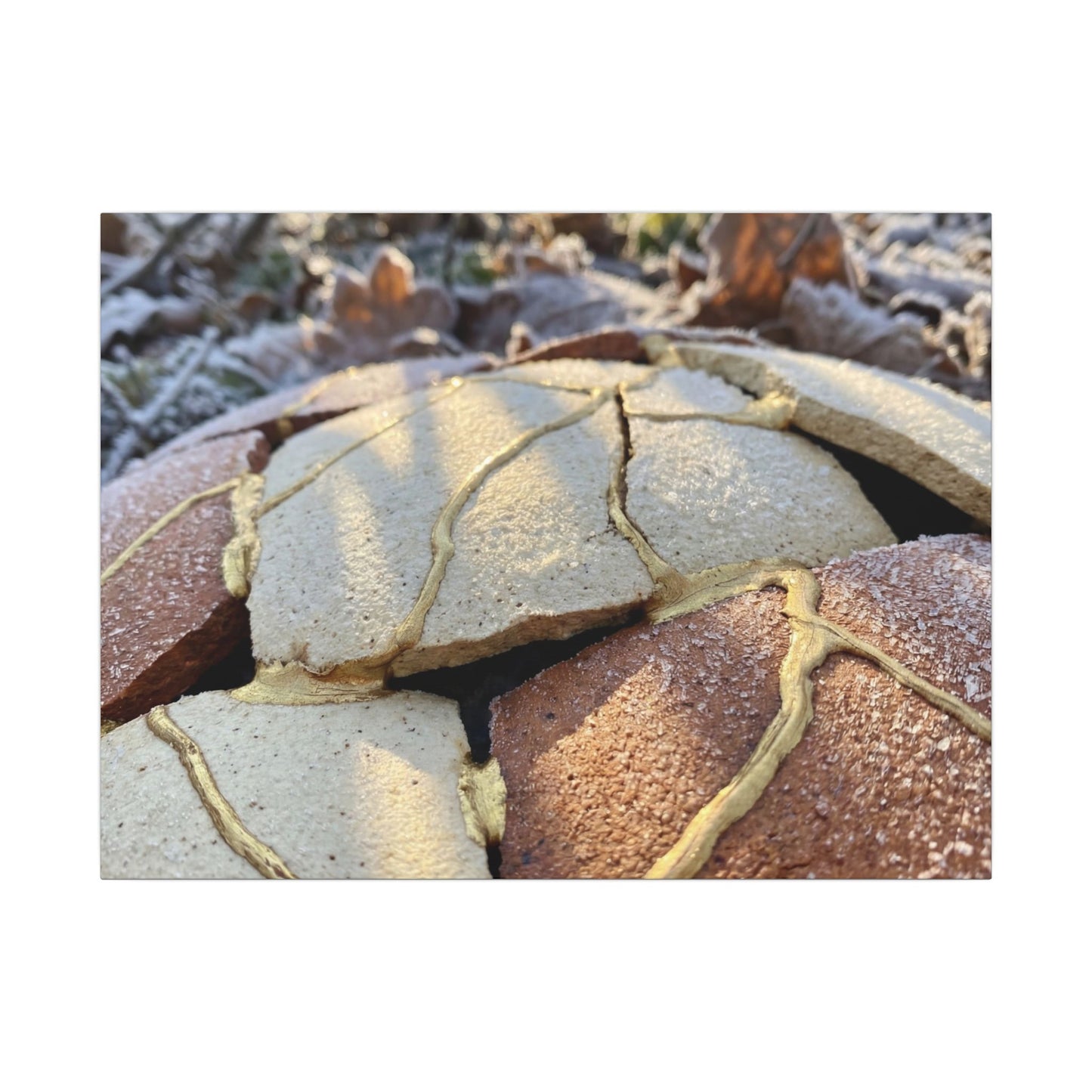 Broken Pottery Crackle Gold Canvas Art | Healing Kintsugi Art Art Print