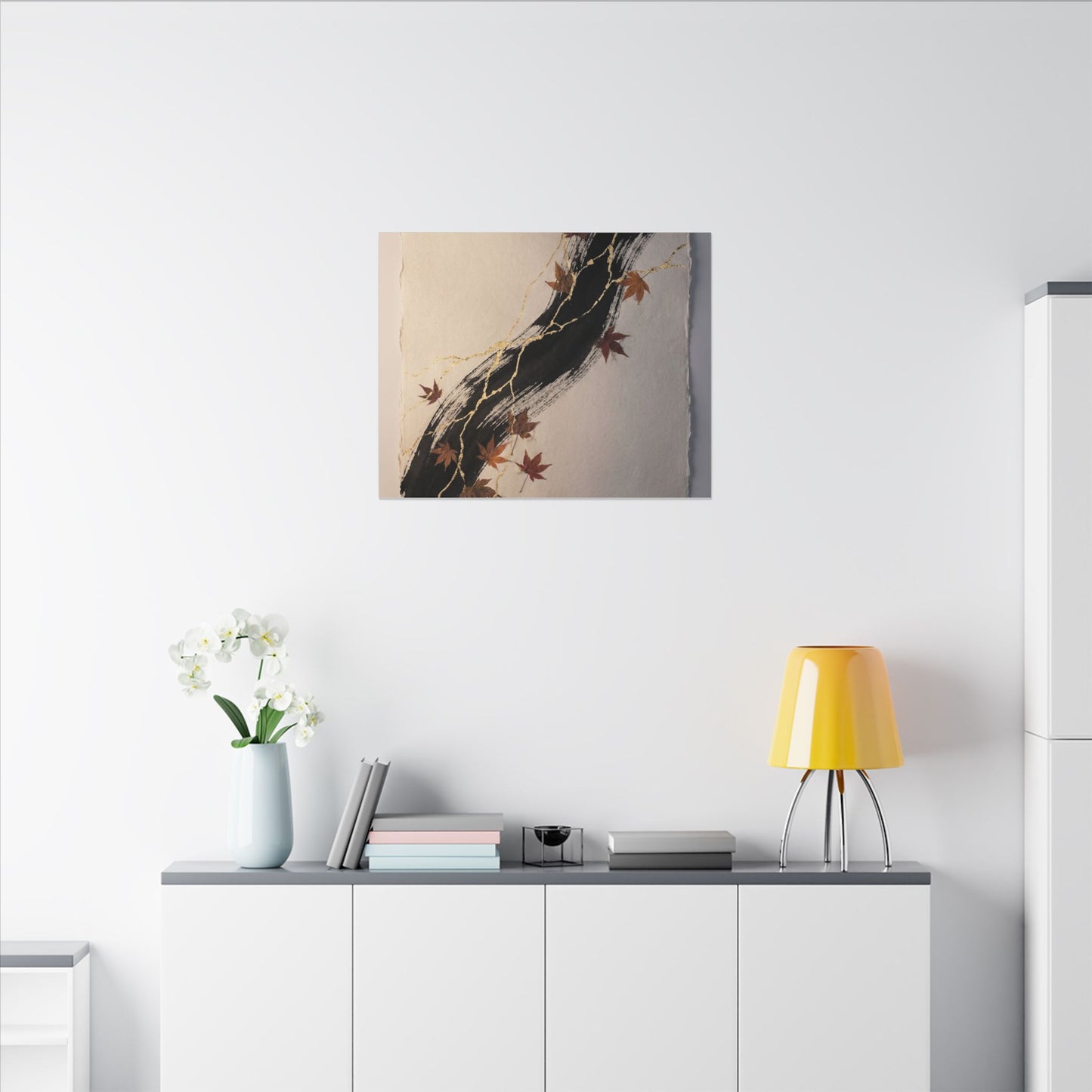 Dawn Ink Brushstroke Canvas Art - Kintsugi Ma